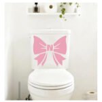 Pink Bow Bathroom Decor Decal