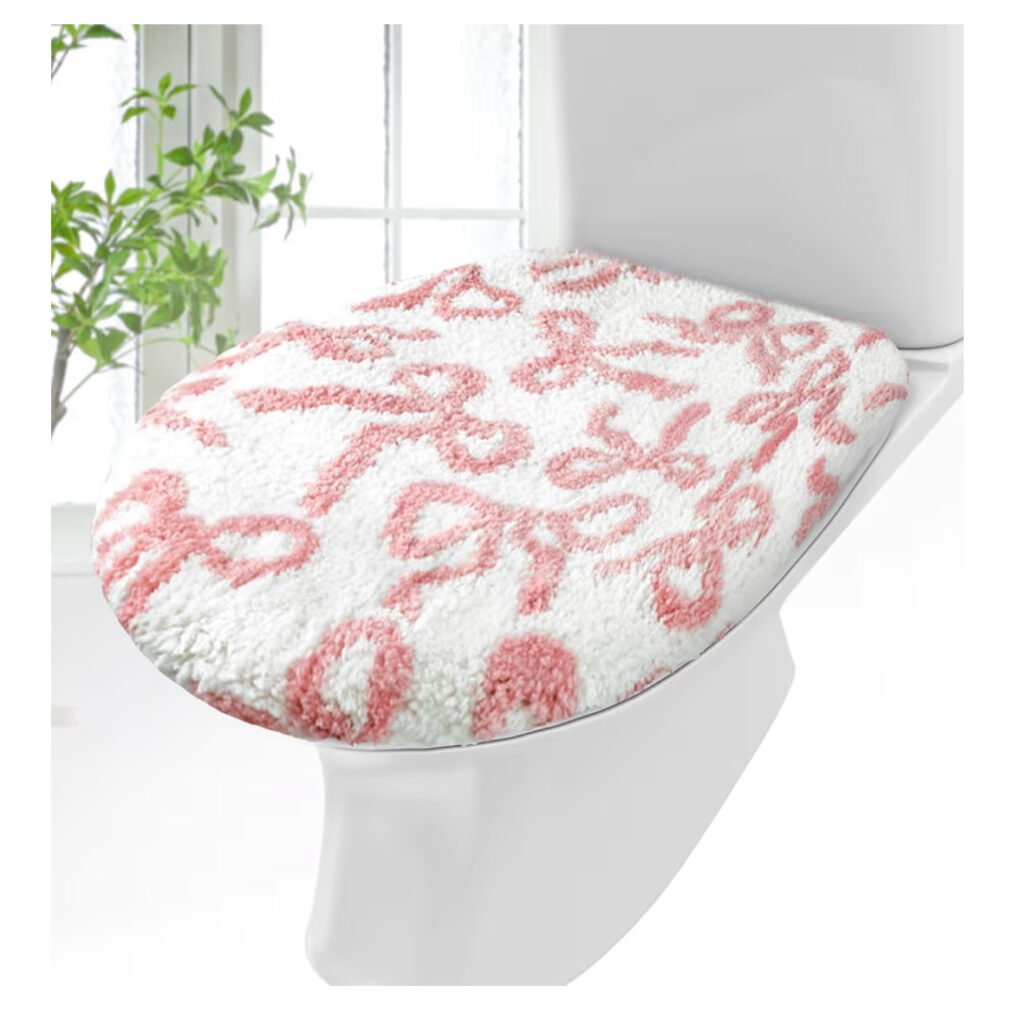 Pink Bow Toilet Lid Cover
